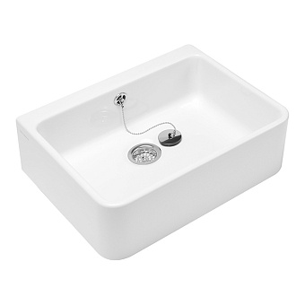 Villeroy&Boch O.novo Раковина для кухни 60x50см., накладная, без отв., с переливом, цвет: альпийский белый