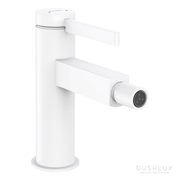 Фото Hansgrohe Finoris Смеситель для биде, на 1 отв., с донным клапаном, цвет: белый матовый