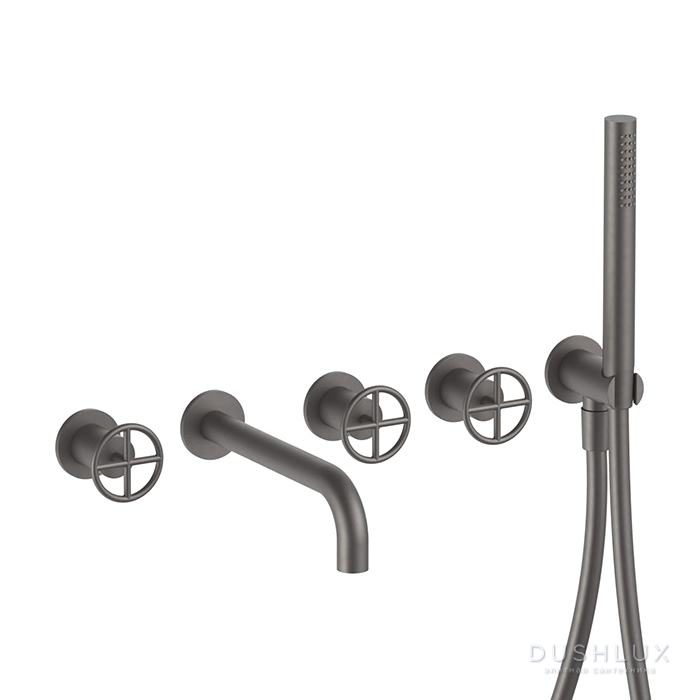Фото Fantini Fontane Bianche Встраиваемый смеситель для ванны, цвет: Matt Gun Metal PVD