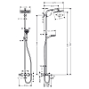 Hansgrohe Crometta E 240 SHP Душевая система 138см., с верхним душем 240х240мм., ручным дешем и термостатическим смесителем, цвет: хром