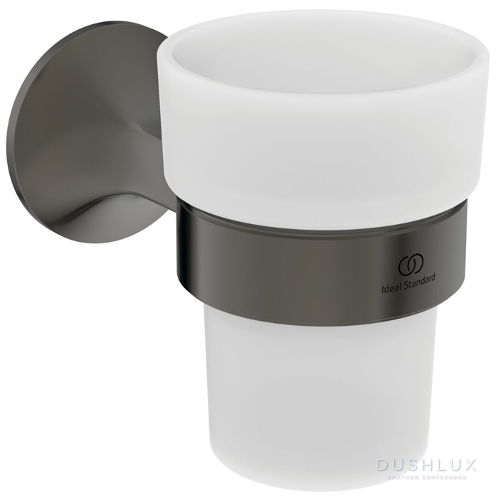 Фото Ideal Standard La Dolce Vita Стакан, подвесной, цвет: PVD Magnetic Grey/матовое стекло
