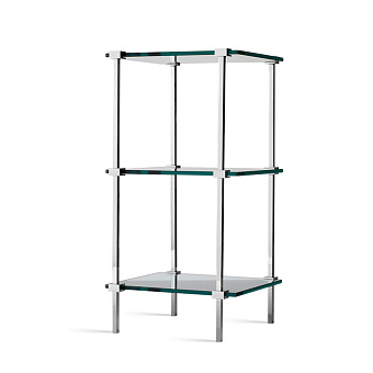 Decor Walther T 11 Стеллаж 35x30x67.5см, напольный, 3 стеклянные полки, цвет: хром