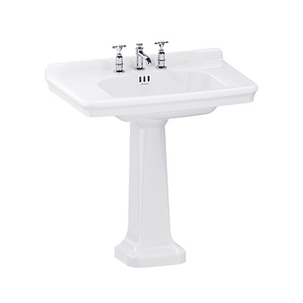 Burlington Guild Раковина подвесная 85x51см, с 1 отв., с пьедесталом, цвет: белый
