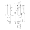 Ideal Standard La Dolce Vita Смеситель для ванны, напольный, ручной душ Stick, шланг для душа Idealflex 125см., для монтажа с A6133NU, цвет: хром