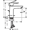 Hansgrohe Talis E Смеситель для раковины 110, на 1 отв, с донным клапаном, излив 112мм, цвет: шлифованный черный хром
