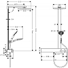 Hansgrohe Raindance E Душевая система Showerpipe: верх.душ 300х300мм 1jet, ручн.душ 3jet, шланг 1,6м, термостат для душа с полкой, цвет: хром