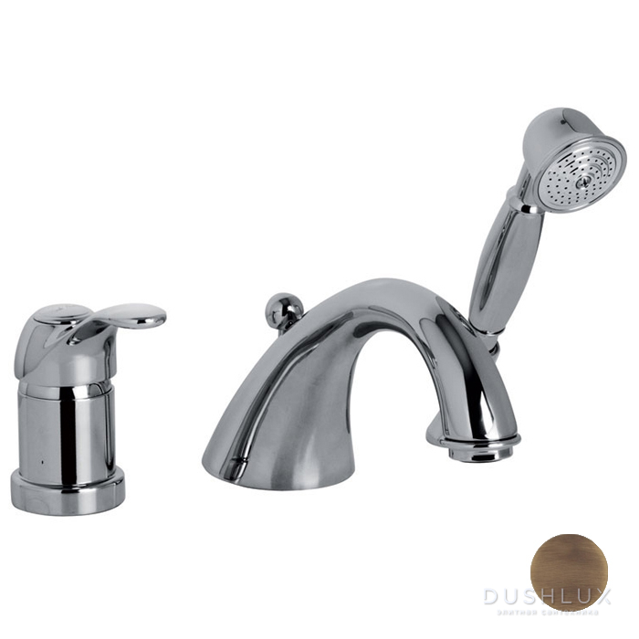 Carlo Frattini Lamp Набортный смеситель для ванны с душем, цвет: бронза ...