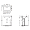 Flaminia Efi Раковина 70x54x28 см, 3 отв., цвет: белый