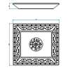 THG MARQUISE NOIR DECOR OR Поднос керамический 171х154 мм., настольный, middle size, декор черный/золото, цвет: белый