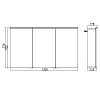 EMCO Pure Зеркальный шкаф 120x72.7см., LED-подсветка, 3 двери, 4 полки, розетка, без нижней подсветки
