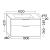 Burgbad Eqio Тумба 102x62x49см., подвесная, с раковиной, 1 отв., цвет: белый глянцевый