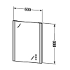 Duravit Xsquare Зеркало 60х80х3.3 см, LED-подсветка 2700-6500K с диммером, подогрев, регулировка цвета