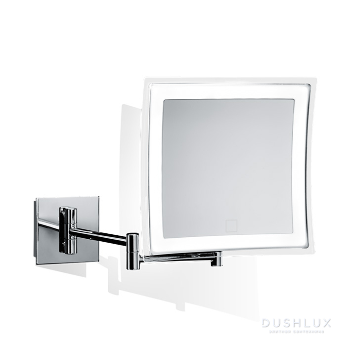 Фото Decor Walther BS 84 Touch Косметическое зеркало 23x21см, подвесное, увел. 5x, сенсорный вкл., подсветка LEDй, цвет: хром