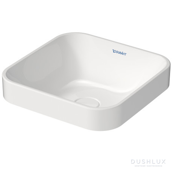 Фото Duravit Happy D.2 Plus Раковина 40х40см, без отв., накладная, квадратная, цвет: белый