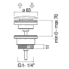 Nobili Донный клапан 1/4", push-open, цвет: черный