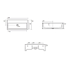 Kerasan Kanaal Раковина 120x40x25см., подвесная, 1 отв., цвет: белый глянцевый