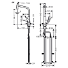 Hansgrohe Metris M71 Смеситель для кухни, на 1 отв, поворотный излив 235мм с вытяжным душем, 2jet, h333мм, sBox, цвет: хром