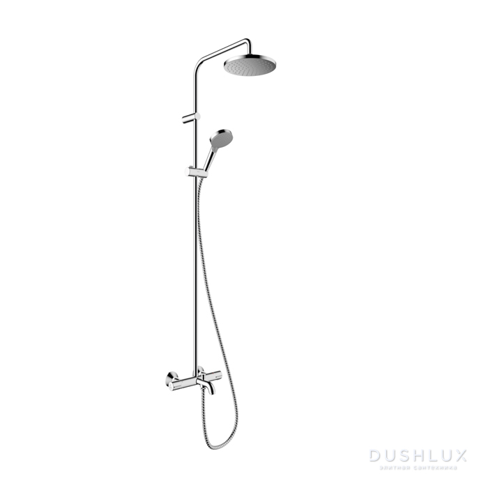 Фото Hansgrohe Vernis Blend Душевая стойка с верхним душем 200 1jet с термостатом для ванны, цвет: хром
