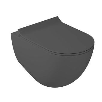 Galassia Dream Унитаз подвесной 56x36см., безободковый RIM, с сиденьем микролифт 7314, цвет: черный матовый