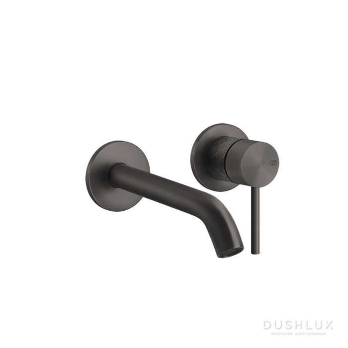 Фото Gessi 316 Встраиваемый смеситель для раковины с изливом 200-170мм, цвет: brushed black metal pvd