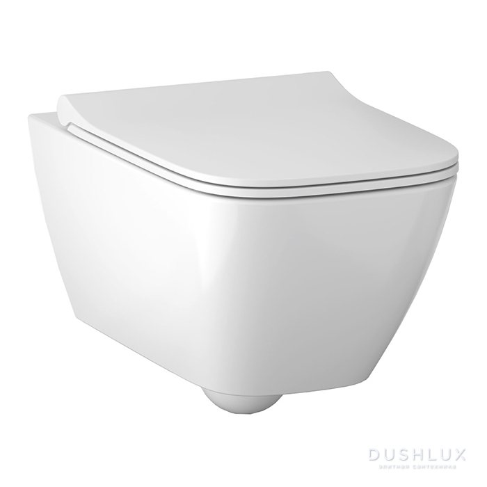 Фото Geberit Smyle Square Унитаз 35х54см., подвесной, безободковый, с крышкой-сиденьем и микролифтом, цвет: белый