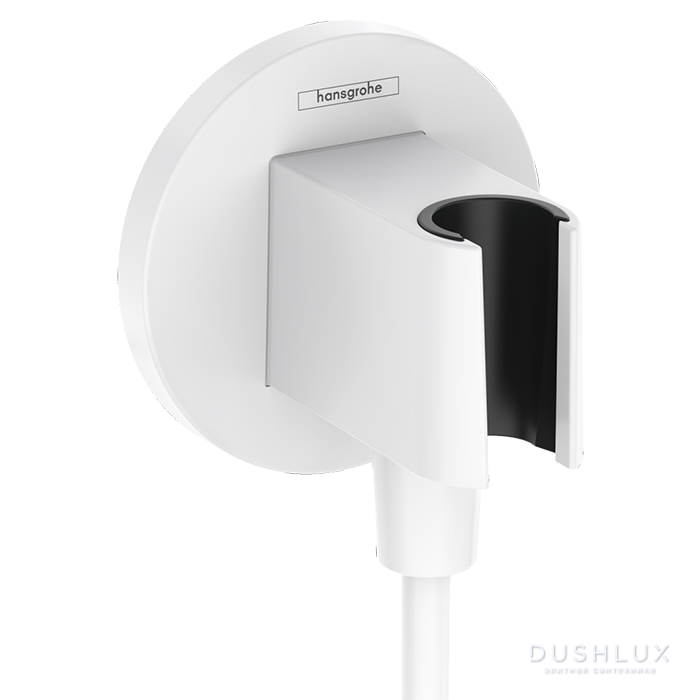 Фото Hansgrohe FixFit S Шланговое подсоединение с держателем ручного душа, настенный, цвет: белый матовый