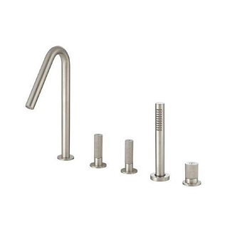 TREEMME 22mm Смеситель на борт ванны, на 5 отв., цвет: нержавеющая сталь