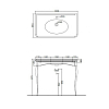 Kerasan Retro Консоль-раковина белая 100x55см, с 3 отв под смеситель, цвет: cromo