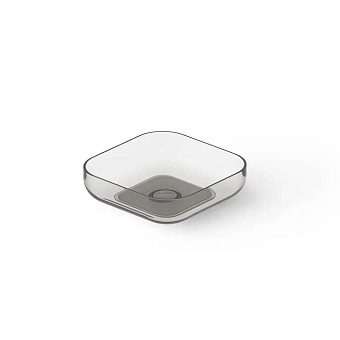 Dea Design Washbasins Раковина 40x40x12см., накладная, без отв., Glasstech, прозрачная смола, цвет: Smoky Black R4