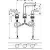 Hansgrohe Metropol Смеситель для раковины 110, на 3 отв, с донным клапаном, излив 132мм, цвет: хром
