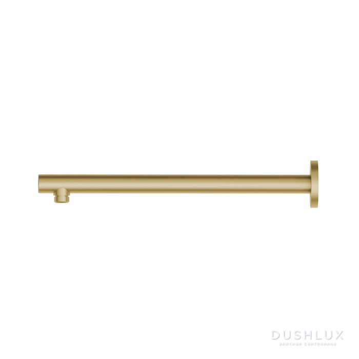 Фото Newform Head Showers Душевой кронштейн 35см., настенный, закругленный, цвет: PVD brushed gold