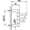 CISAL System Крючок тройной, подвесной, цвет: хром