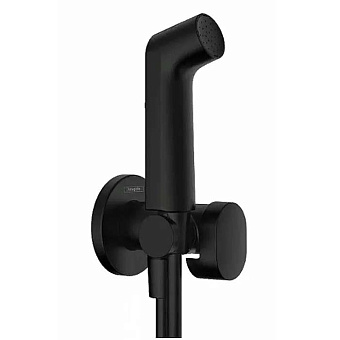 Hansgrohe Bidette Гигиенический душ, настенный, S 1 jet EcoSmart+, с запорным вентилем, цвет: черный матовый