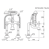 Stella Italica Напольный смеситель для ванны 3274CL306 с ручным душем, цвет: хром