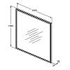 Ideal Standard Conca Квадратное зеркало 100x100см, диаметральная светодиодная подсветка, цвет: черный