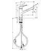 Hansgrohe Focus M42 Кухонный смеситель на 1 отв, однорычажный, поворотный излив 206мм с вытяжным душем, 1jet, h150м, 1jet, цвет: хром