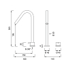 CEA Design GRADI Смеситель для раковины 32см., 2 отв., прогрессивный, с поворотным изливом, цвет: нержавеющая сталь