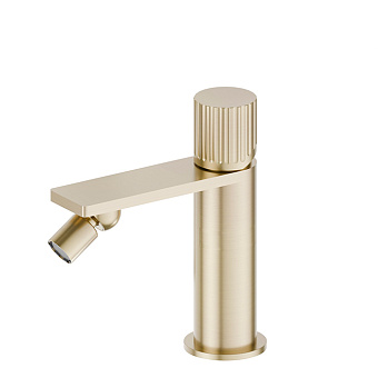 Newform Steel Line Смеситель для биде, 1 отверстие, без донного клапана, цвет: pvd brushed pale gold