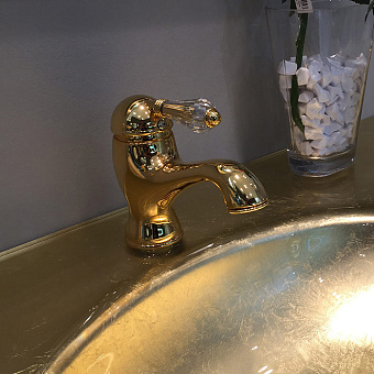 Nicolazzi Cristallo Смеситель для биде, на 1 отв., с донным клапаном, цвет: Gold Brass