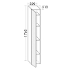 Burgbad Sys30 Шкаф 30x31x176см, подвесной, 1 зеркальная дверь, 4 стекл. полки, левый, цвет: белый матовый