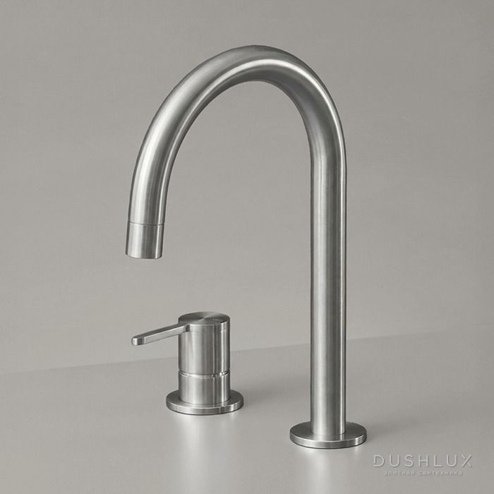 Фото CEA Design ETW Кран для кухни, 2 отв., с поворотным изливом, цвет: нержавеющая сталь
