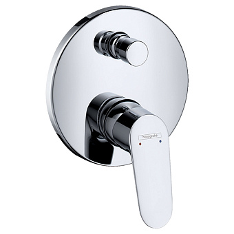 Hansgrohe Focus Смеситель для ванны, встраиваемый, переключатель вакумный, внешняя часть, с защитой EN1717, цвет: хром