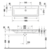 Duravit D-Neo Раковина 120x48см., подвесная, 1 отв., цвет: белый