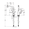 Hansgrohe Metris Смеситель для кухни на 1 отв, поворотный излив, цвет хром