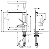 Hansgrohe Finoris Смеситель для раковины, 1 отв., с донным клапаном Push-Open, цвет: черный матовый