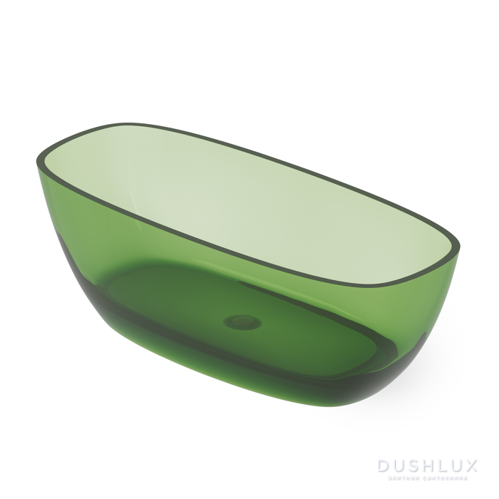 Фото Dea Design Soul Ванна 170x72x56см., отдельностоящая, Glasstech, прозрачная смола, цвет: Emerald R3