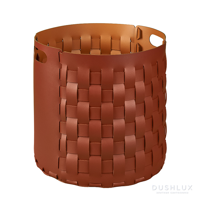 ADJ Круглая корзина Bottega, D40xH40 см., цвет: бордо/коньяк