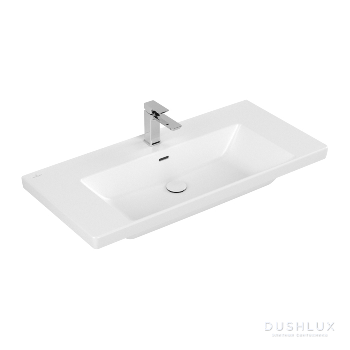 Фото Villeroy&Boch Subway 3.0 Раковина 100х47х16.5см., 1 отв., подвесная, CeramicPlus,с переливом, цвет: белый камень
