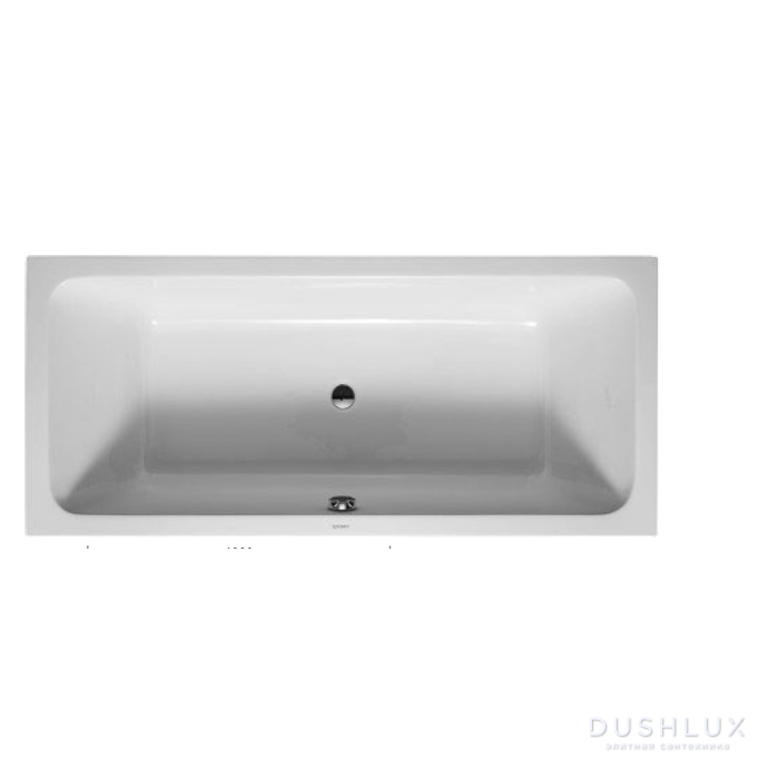 Фото Duravit D-Code Ванна 180x80x42 см, встраиваемая, с 2 наклонами для спины, выпуск центральный, цвет: белый