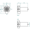 THG Wall mounted 4-way diverter with ceramic cartridge for concealed installation- 1 inlet 3/4" and 3 outlets 1/2" with stop position, without trim